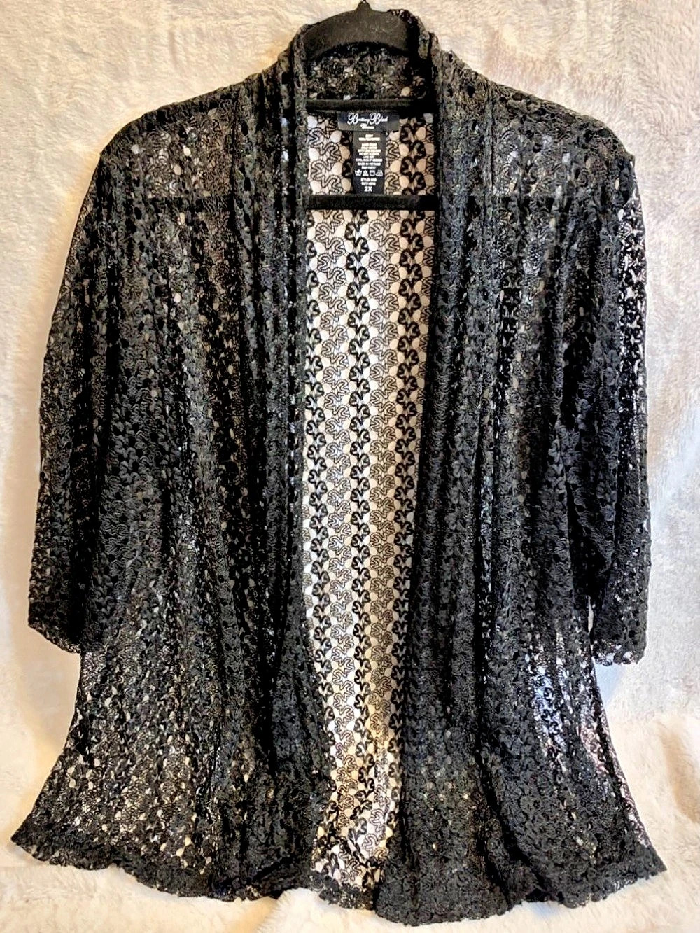 Brittany Black Floral Lace Cardigan